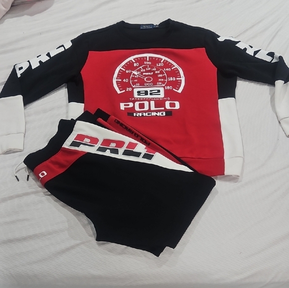 Polo Ralph Lauren Racing PRL Matching Pants Set Sweatshirt & Sweatpants Size L